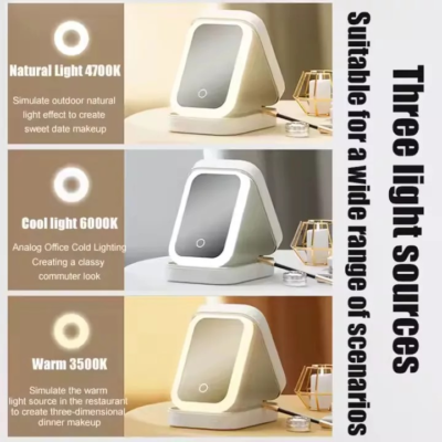 Organizador De Maquillaje Con Espejo Led - Imagen 5