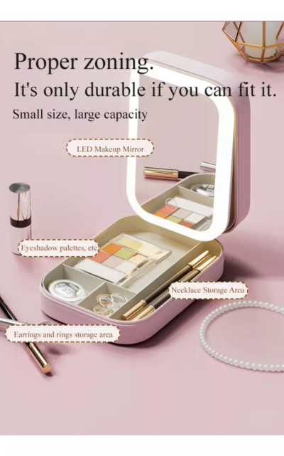 Organizador De Maquillaje Con Espejo Led - Imagen 6