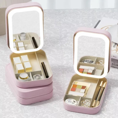 Organizador De Maquillaje Con Espejo Led - Imagen 7