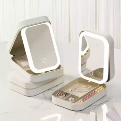 Organizador De Maquillaje Con Espejo Led