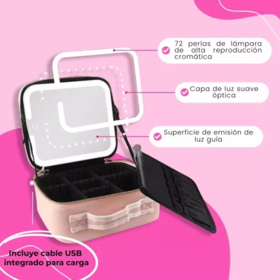 Estuche Cosmetiquera Maquillaje Espejo - Imagen 4