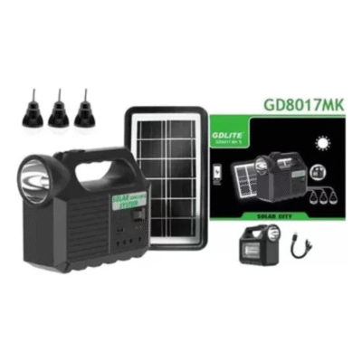 Kit Lampara Panel Solar + Linterna