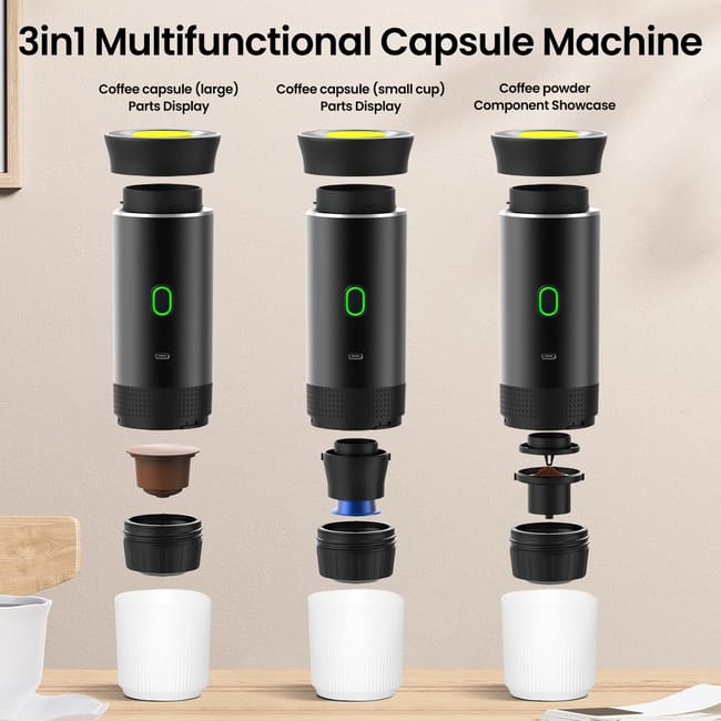 Cafetera Portátil Recargable USB-C | Calentamiento Rápido | - Imagen 3